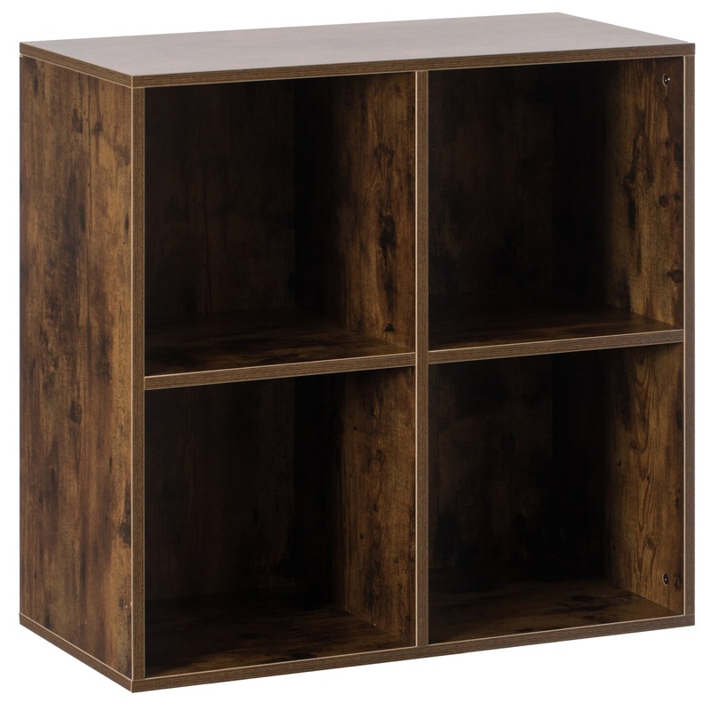 Modern Wooden Toy Storage Bookshelf 4 Cube Organizer Square Bookcase