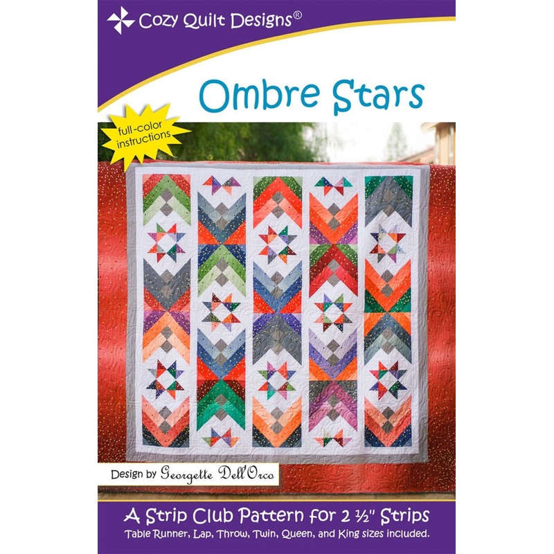 Ombre Stars Pattern 6 sizes by Georgette DellOrco for Cozy Quilt Designs