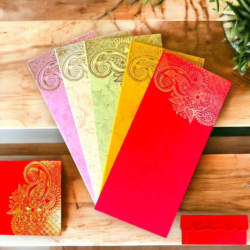Pack of 10 Money Envelopes for Cash Assorted Color Decorative Money Holder Card Paisley Paper Shagun Lifafa Gift Cards Lucky Cash Currency Holder Tip Envelopes Wedding Diwali Gift