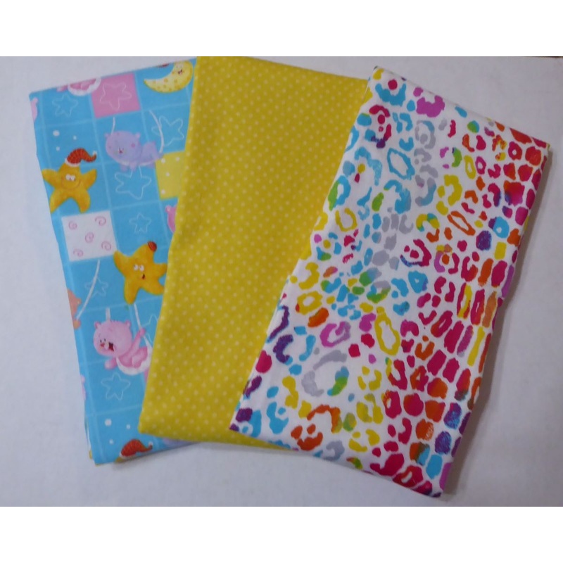 Rainbow Spots Baby Squares and Yellow Dot Flannel Half Yard Cotton