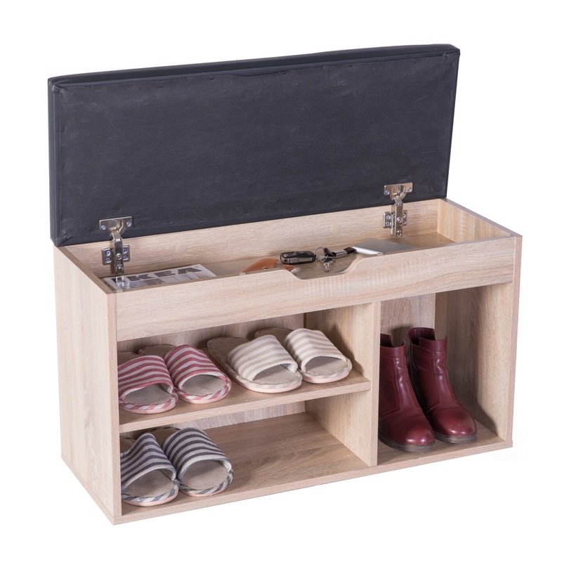 Entryway Storage Shoe Rack with Top Seat