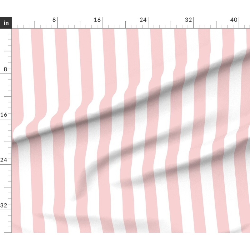 Petal Signature Cotton by the Yard or Fat Quarter Bold Stripe Dogwood Vertical Stripes Pink White Geometric Custom Printed Fabric by Spoonflower