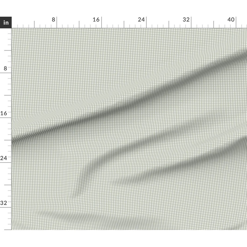 Petal Signature Cotton by the Yard or Fat Quarter Tiny Gingham Sage Green Check Picnic Checkered Custom Printed Fabric by Spoonflower