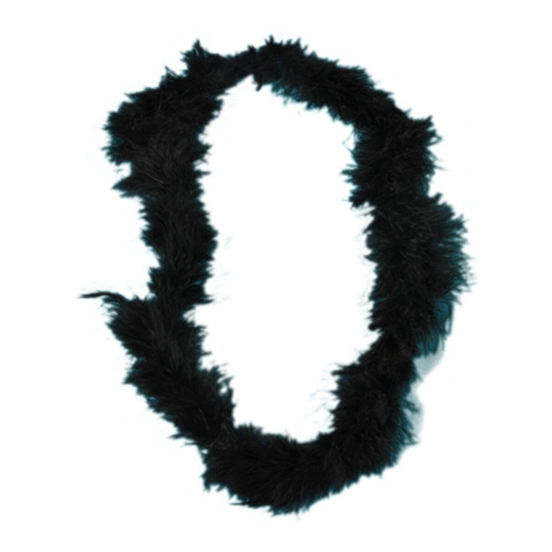 36″ Black Fluffy Boa Lei Necklace 20s Flapper Rocker Costume Accessory