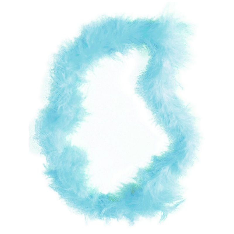 36″ Teal Blue Hawaiian Fluffy Boa Lei Necklace Rave Diva Costume Accessory