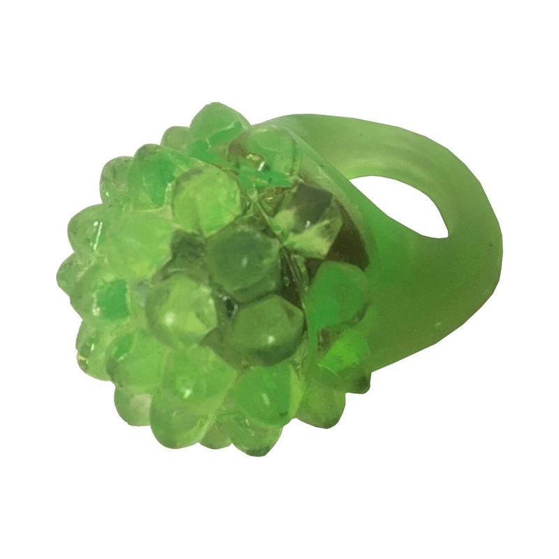 Green Flashing LED Light Up Costume Accessory Bumpy Gel Ring