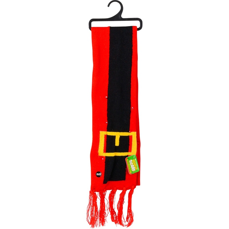 Light Up Holiday Santa Belt Winter Scarf Costume Accessory