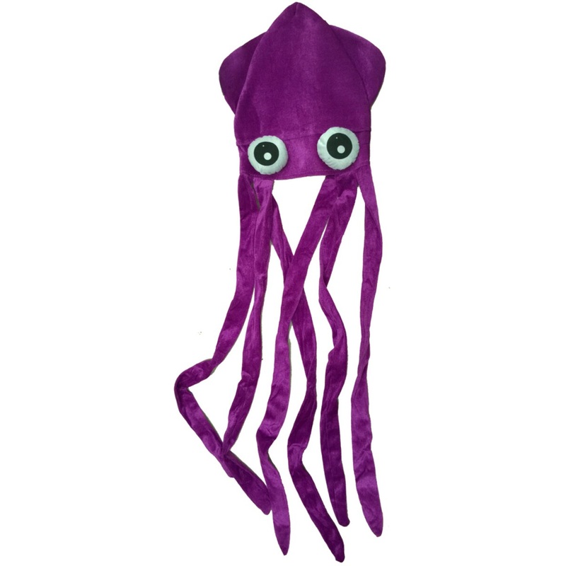 Novelty Purple Squid With Long Tentacles Party Hat Cap Costume Accessory