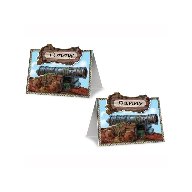 Pirates Of The Caribbean Cannons Name Place Cards Set Decoration 8 Pack