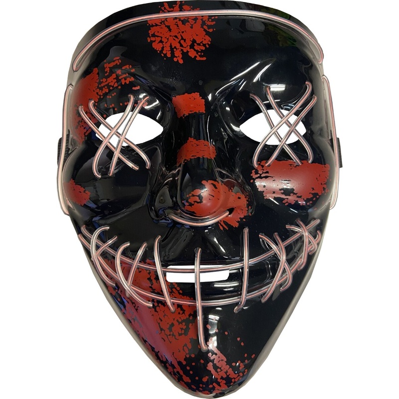 Purge Light Up White Cross Hatch Eyes Mask Costume Accessory