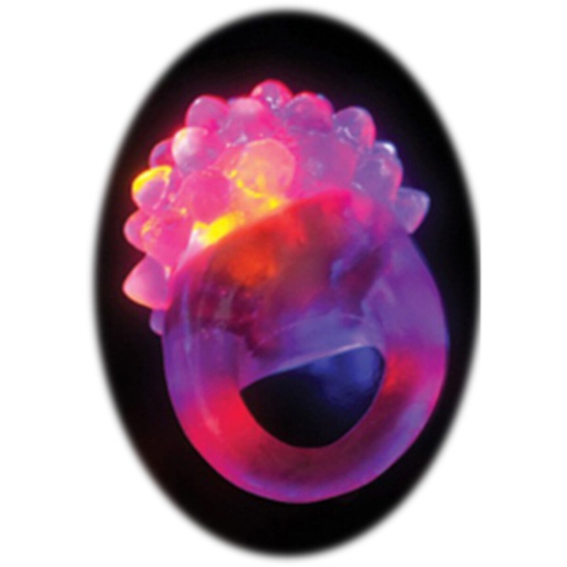 Purple Flashing LED Light Up Costume Accessory Bumpy Gel Ring