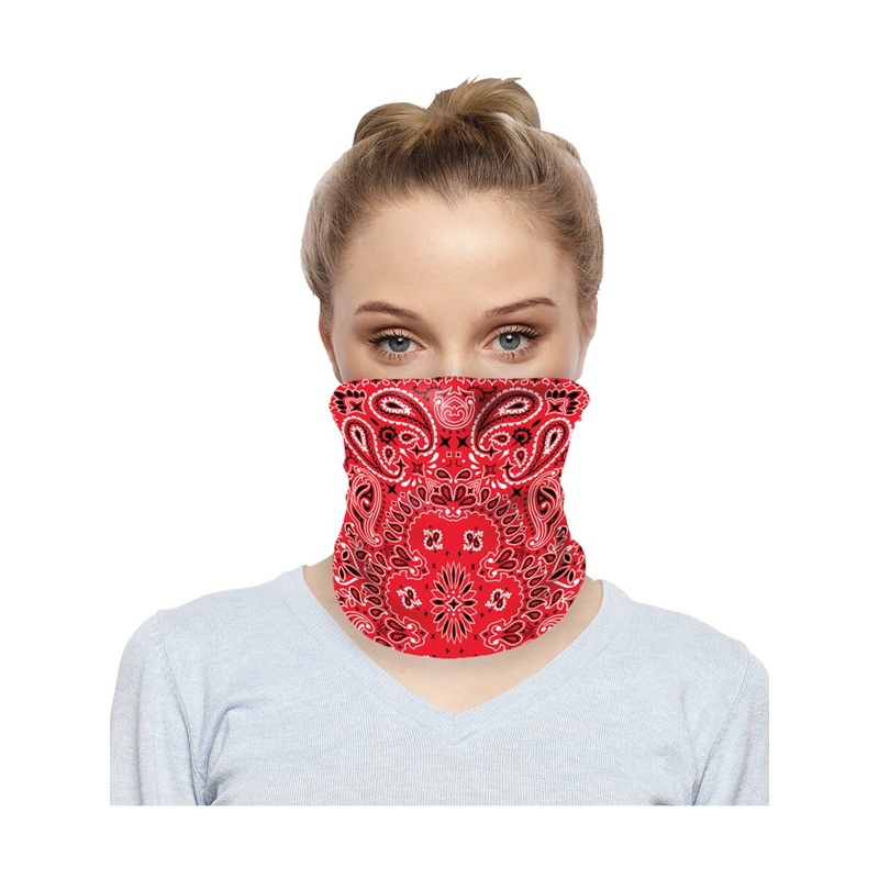 Red Bandana Neck Gaiter Nose And Mouth Protector