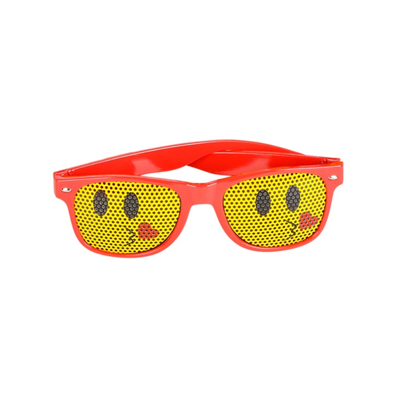 Red Framed Kissing Emoticon Emoji Novelty Glasses Costume Accessory