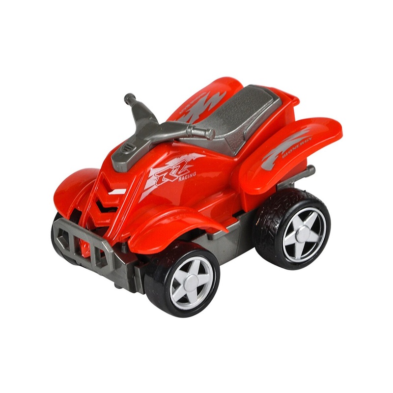 Rev Up And Go Friction 4″ Red ATV All Terrain Vehicle Car Toy