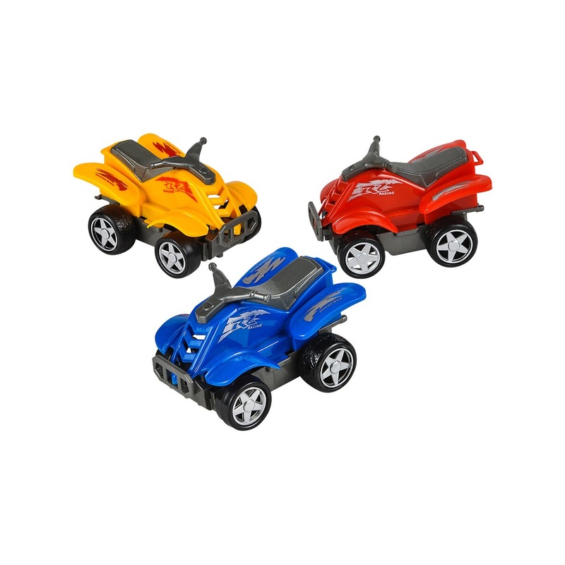 Rev Up And Go Friction 4″ Yellow ATV All Terrain Vehicle Car Toy