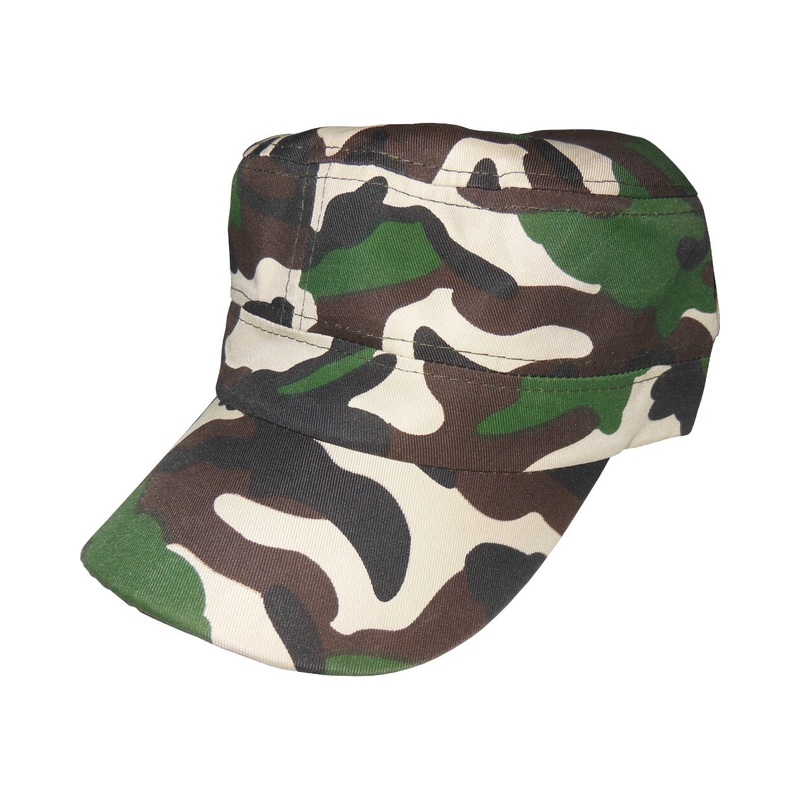 Woodland Camo Camouflage Military Mao Hat Cap Costume Accessory
