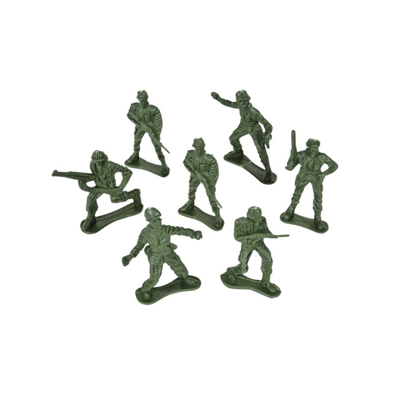 12 Assorted 2″ Green Army Men Soldiers Halloween Trick or Treat Toys