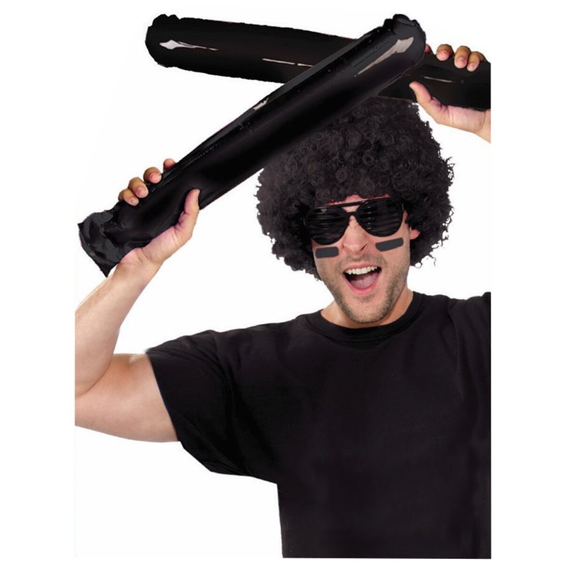2 Cheerleader Team School Spirit Rally Black Inflatable Colored Spirit Sticks