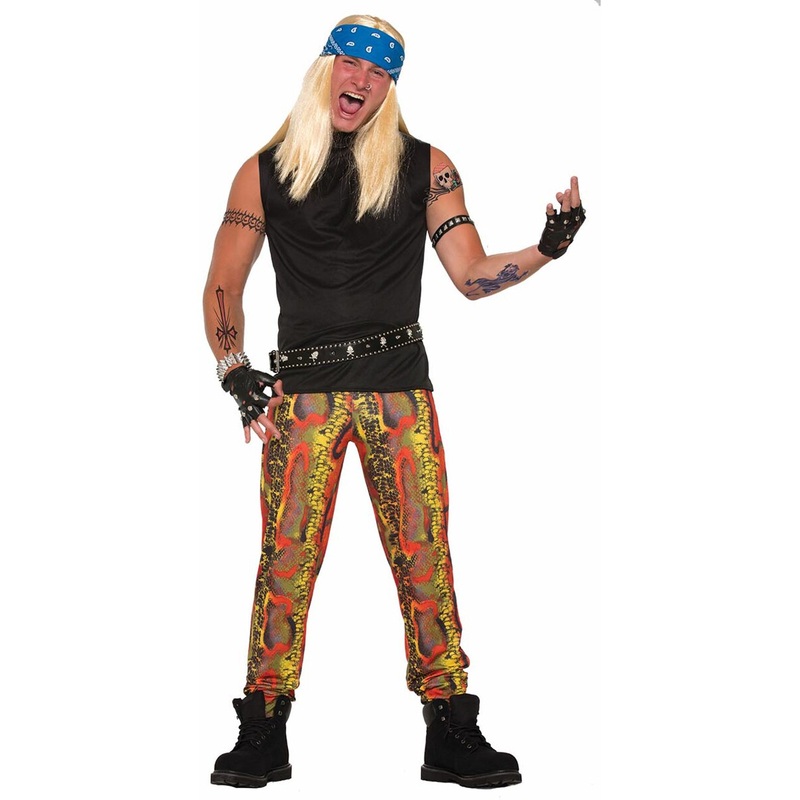 Adults 80s Rock Star Tight Faux Snakeskin Snake Skin Pants Costume Accessory