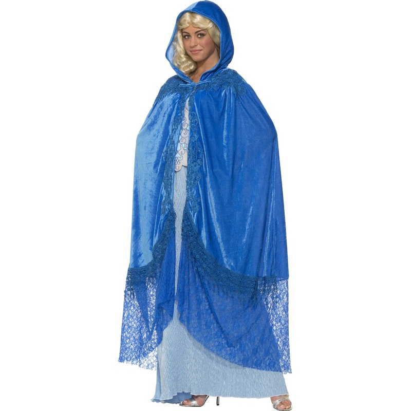 Adults Blue Medieval Fantasy Renaissance Cape Costume Accessory