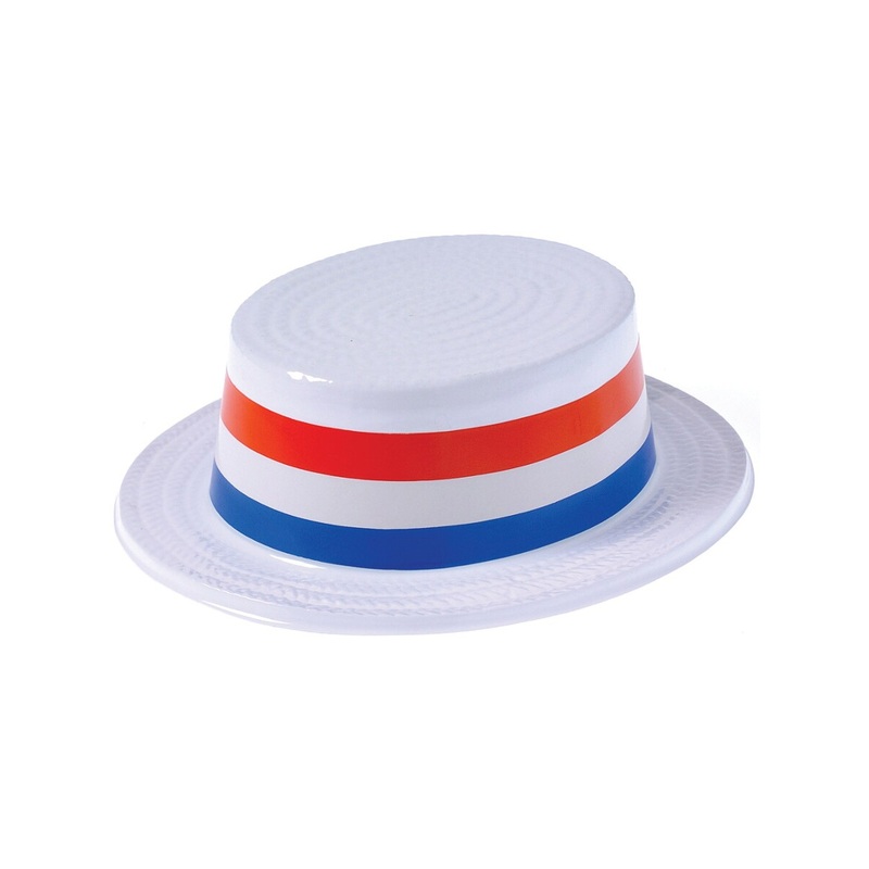 American Patriotic USA Blue White Red Plastic Skimmer Party Hat