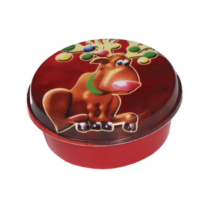 Assorted Circle Christmas Cookie Snowman Santa Claus Reindeer Tree Bowl and Lid