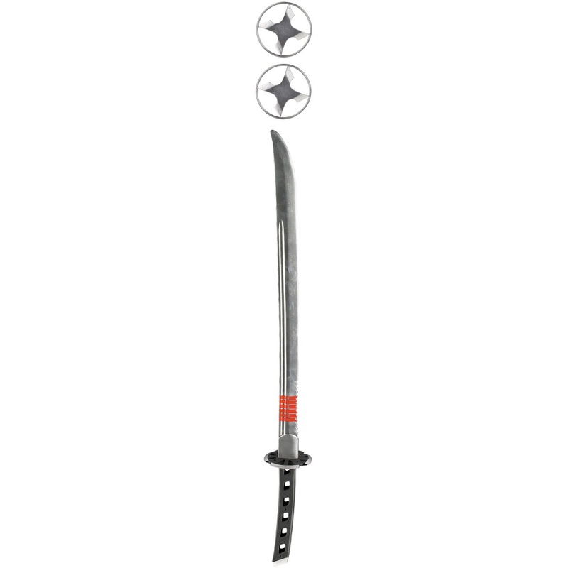 GI Joe Rise of Cobra Snake Eyes Costume Toy Ninja Sword With Throwing Stars