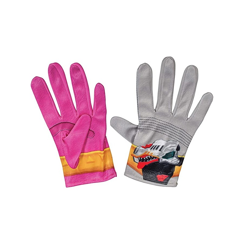 Girls Power Rangers Dino Fury Pink Ranger Gloves Costume Accessory