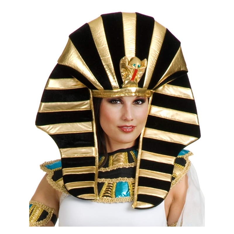 Gold And Black Egyptian Queen Cleopatra King Tut Costume Crown Headpiece Hat