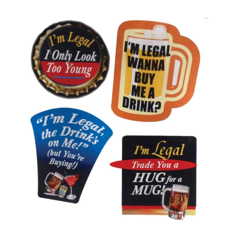 Legally 21 Happy Birthday Lets Drink Party Fun Sticker Pack Decorations
