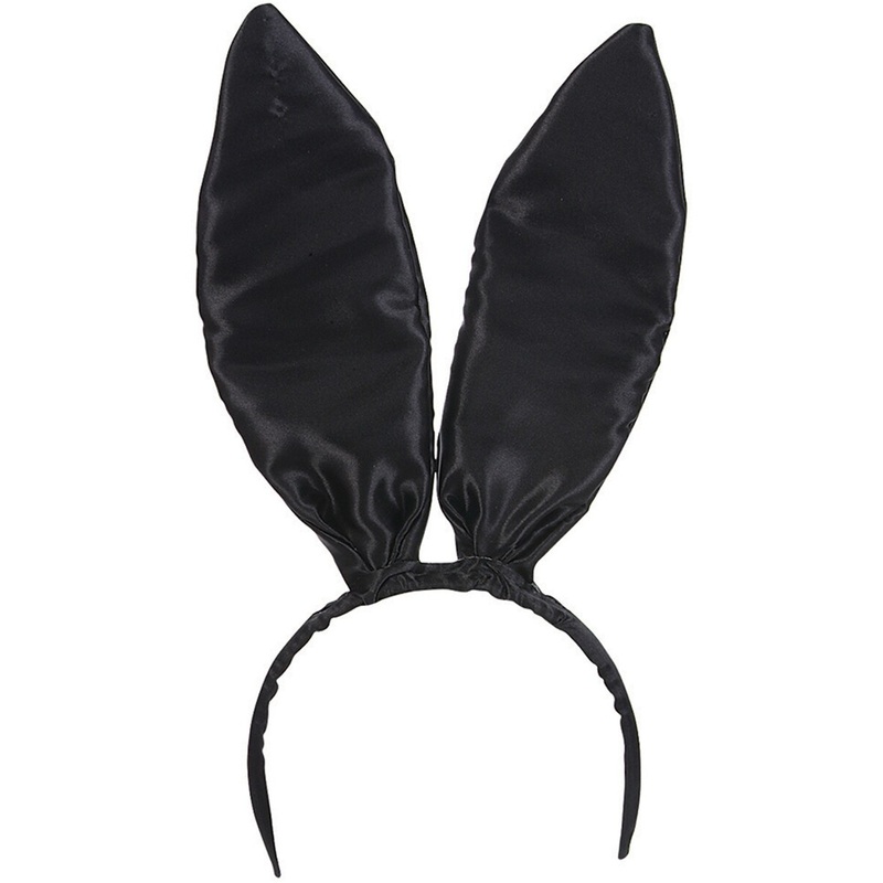 New 9.5″ Black Satin Easter Bunny Rabbit Costume Ears