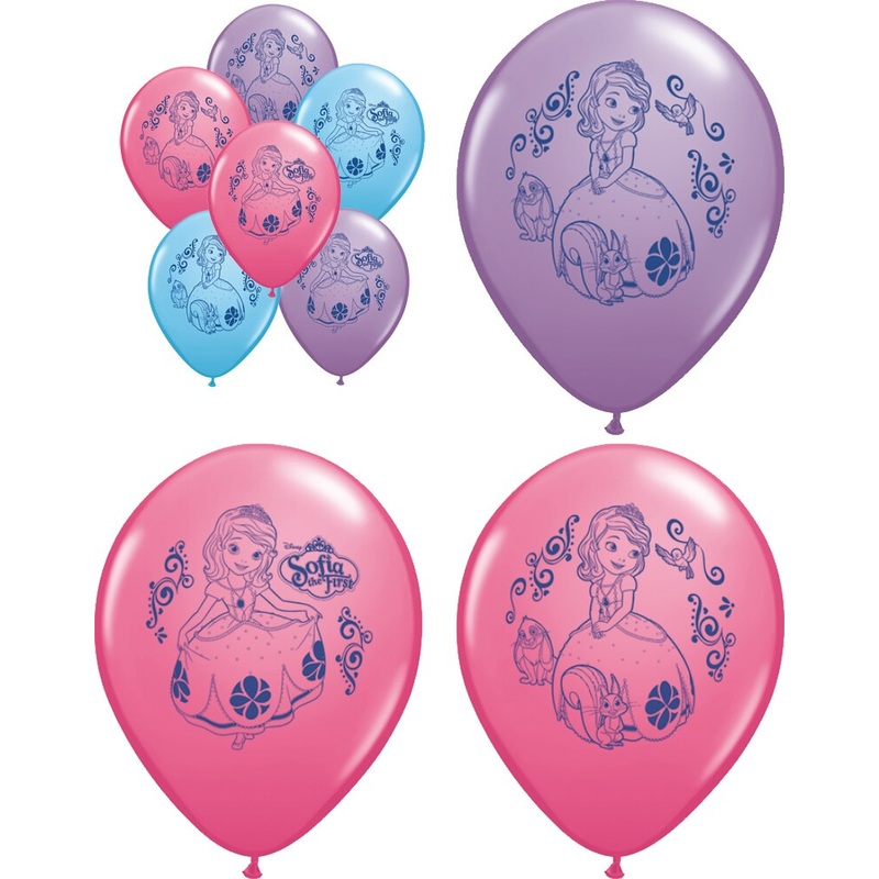 Set of 6 Sofia The First 12″ Assorted Color Balloons