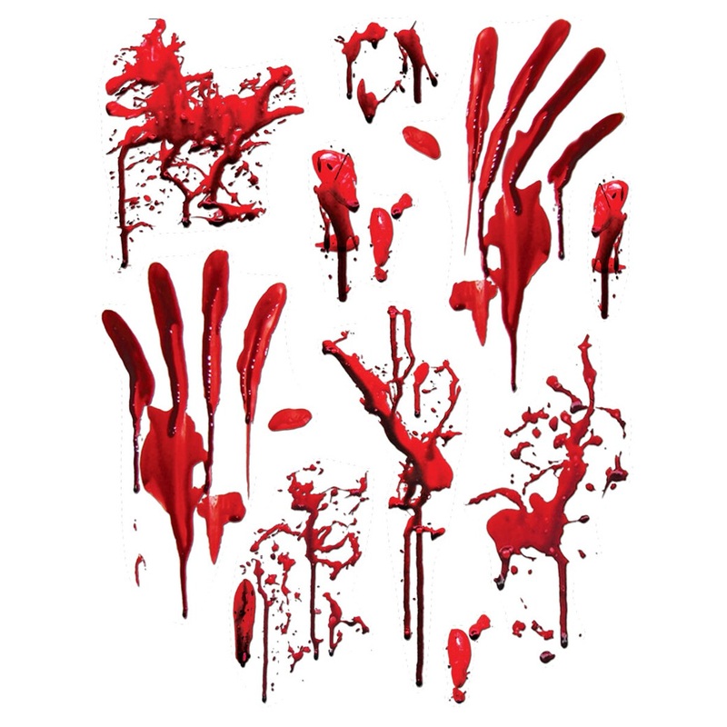 Set Of Removable Bloody Bathroom Tile Stickers Halloween Decoration