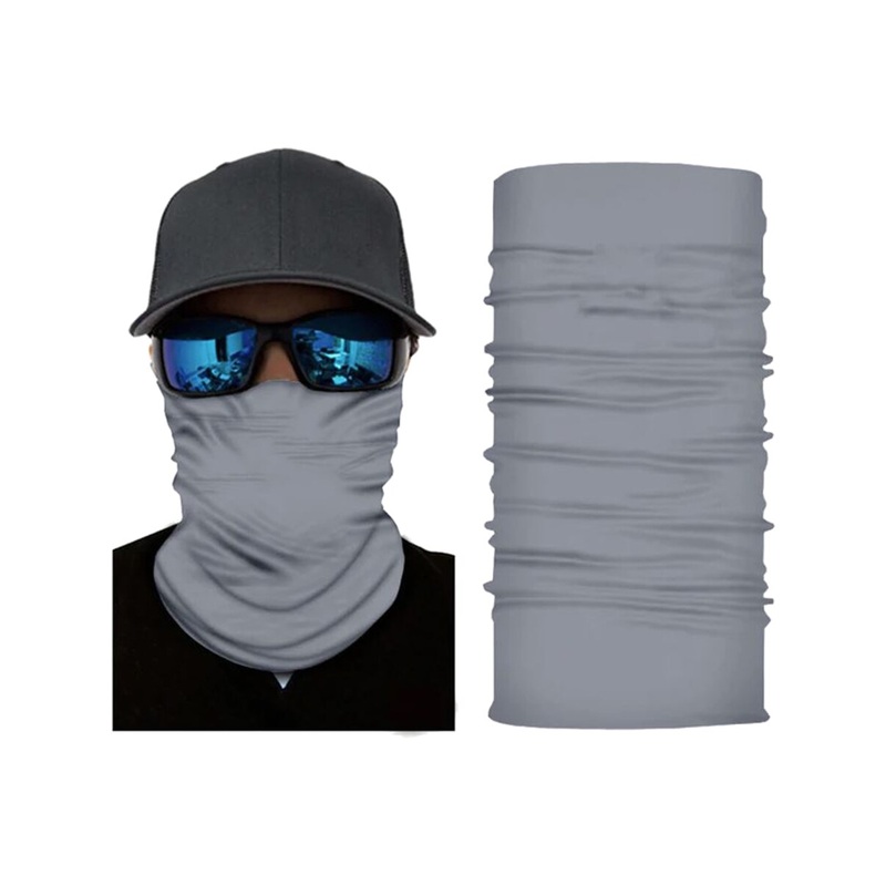 Solid Gray Tube Bandana Neck Gaiter Accessory