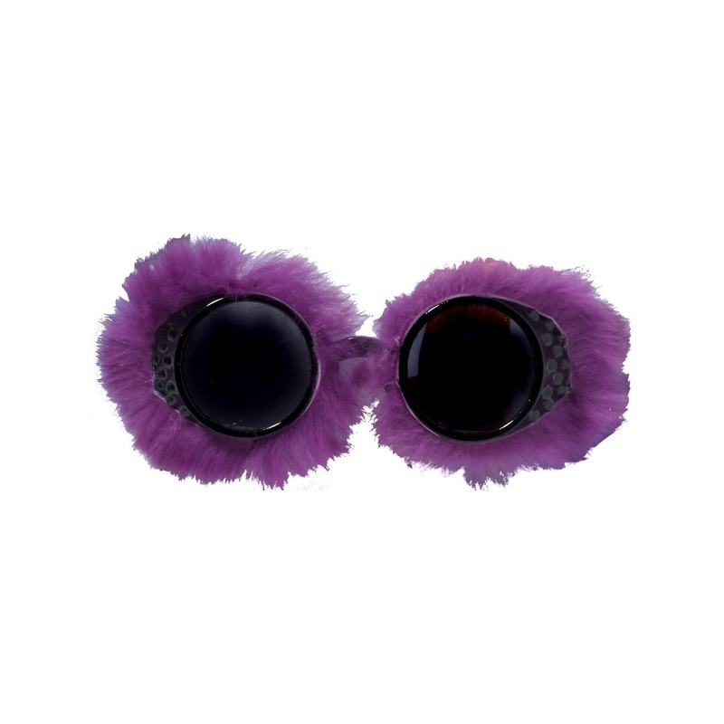 Steampunk  Club Candy Costume Purple Fur Aviator Goggles