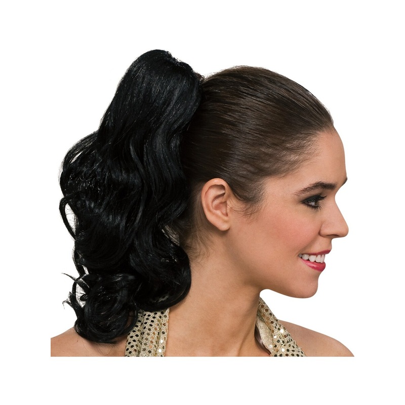 Womens Curly Brown Grecian Goddess Maiden Costume Ponytail Hair Piece Extension