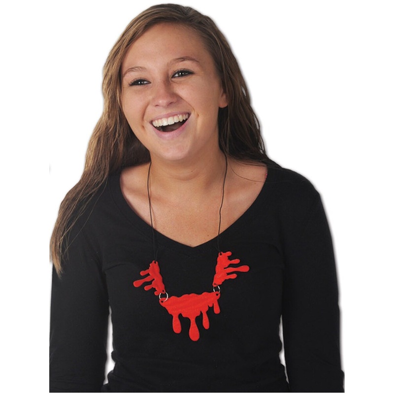 14″ Red Dangling Dripping Blood Necklace Costume Accessory