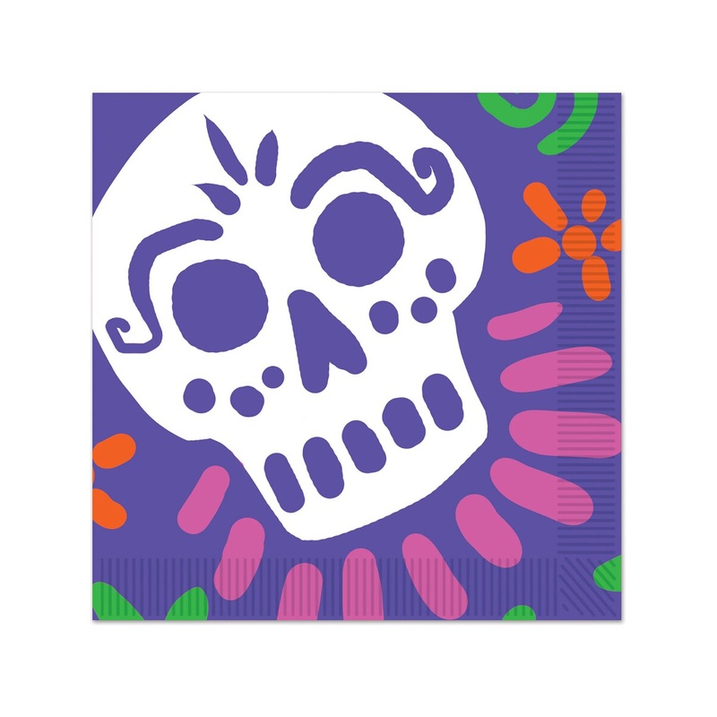 16 Count 12″ Day Of The Dead Luncheon Napkins Decoration Paper Napkins