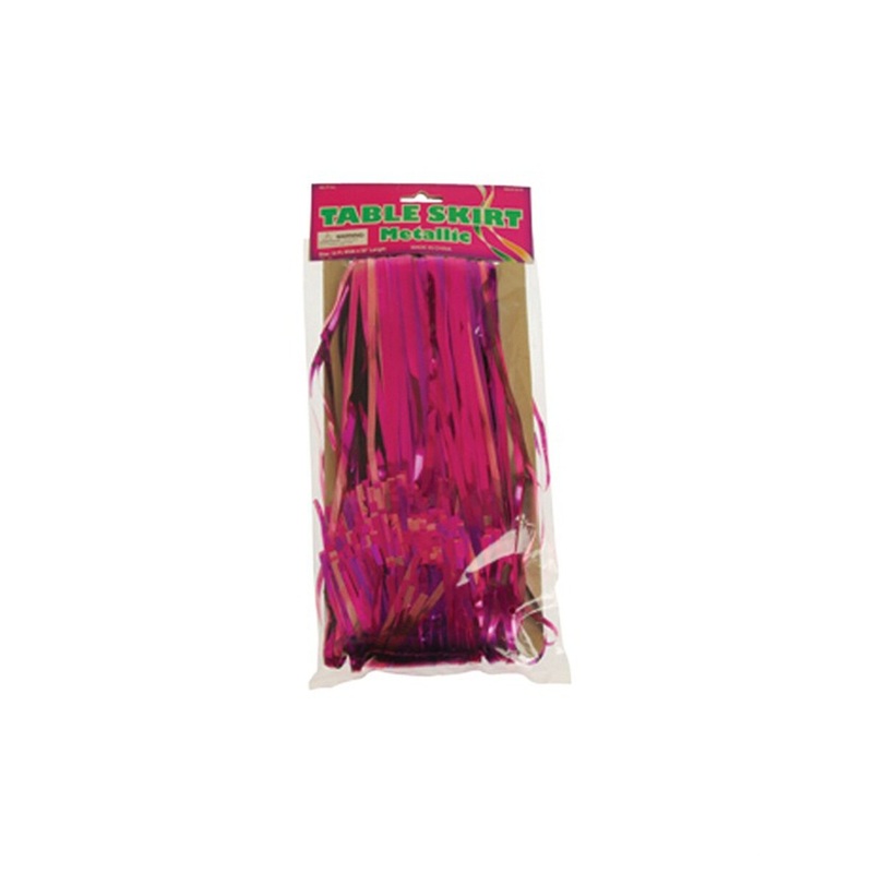 30″ Metallic Tinsel Shiny Violet Fringe Table Skirt Party Decoration
