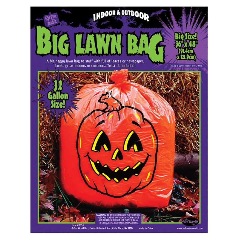 36″ x 48″ Pumpkin Lawn Bag Halloween Leaf Bag Decoration