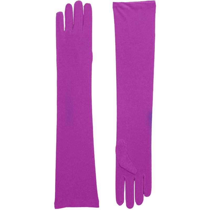 Adult Purple Elbow Length Princess Costume Long Satin Dress Gloves