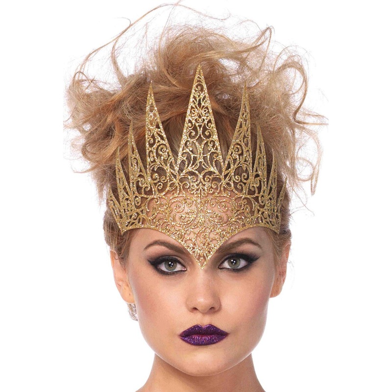 Adults Royal Queen Princess Medieval Gold Die Cut Crown Costume Accessory