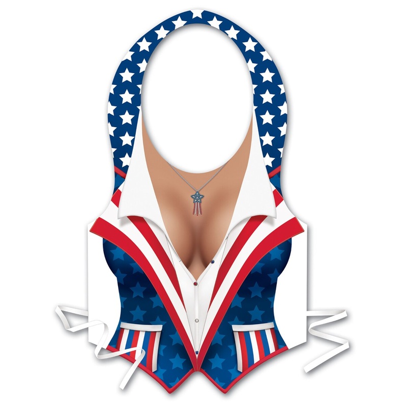 Adults Womens Plastic Patriotic Vest Chest Piece Independence Day Accessory