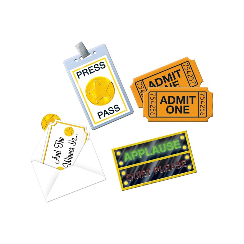 Awards Night Signs Wall Cut Outs Poster Figurine Prop Set Decoration