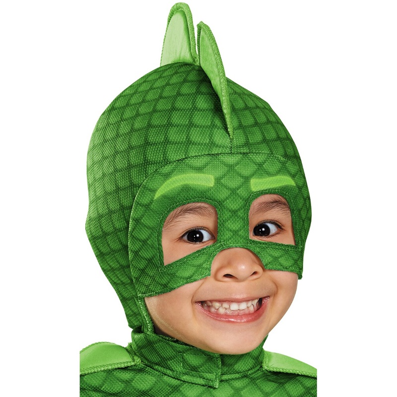 Boys Deluxe PJ Masks Gekko Glow In The Dark Fabric Mask Costume Accessory