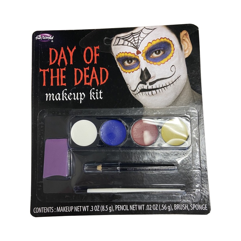 Day Of The Dead Spider Mustache Male Makeup Kit Set Costume Accessory
