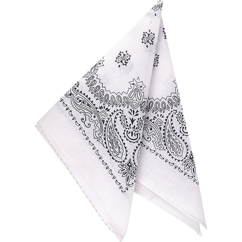 Dozen White Cowboy Cowgirl Costume 19″ Bandanas Head Scarf Costume Accessory