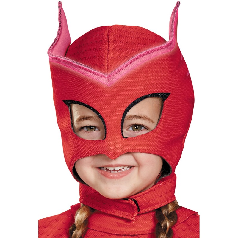 Girls Deluxe PJ Masks Owlette Glow In The Dark Fabric Mask Costume Accessory