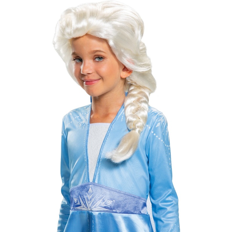 Girls Frozen 2 Elsa Wig Costume Accessory