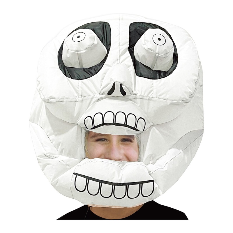 Inflatable Crazy Skeleton Head Costume Accessory